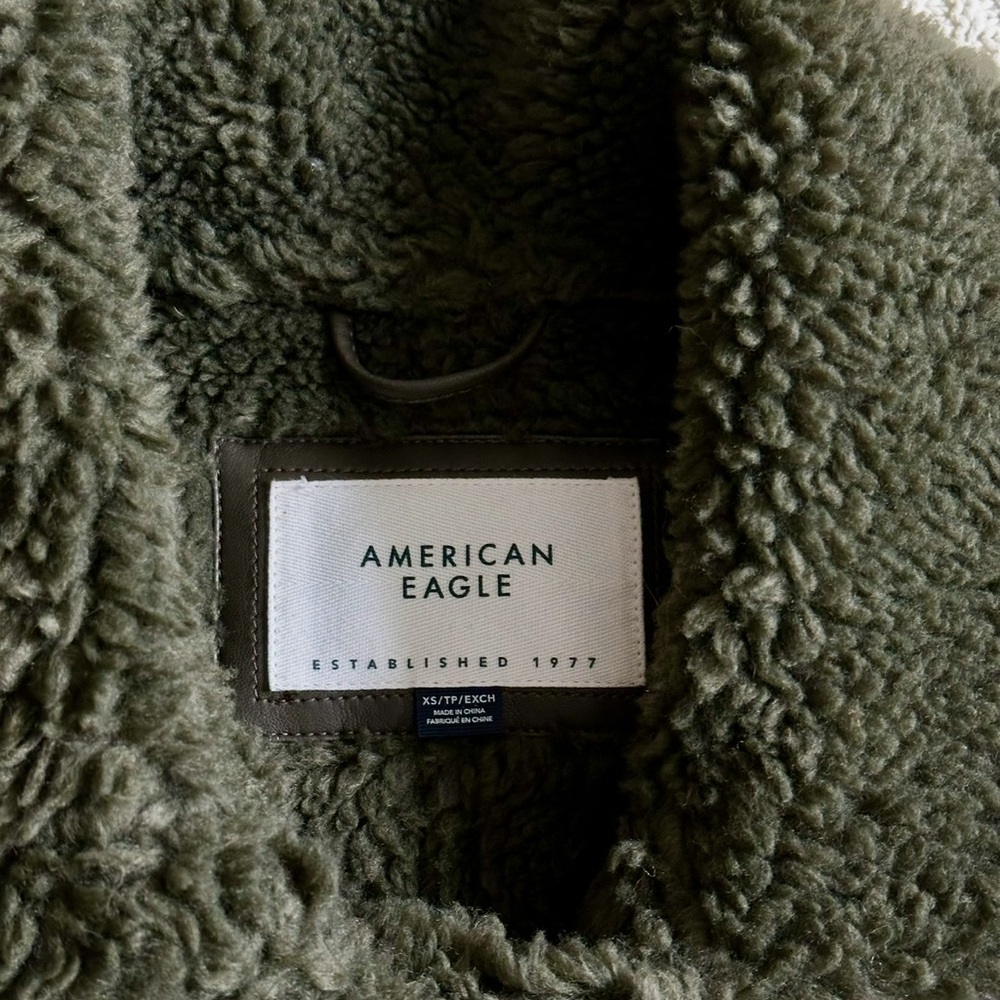 Ae Oversized Shearling Biker Jacket - image 7